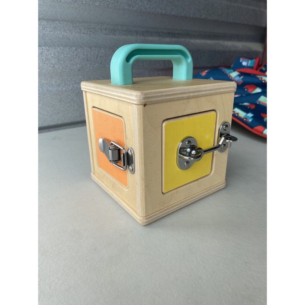Lovevery Wooden Lock Box Activity Cube Toddler Sensory Learning Toy Hardwar